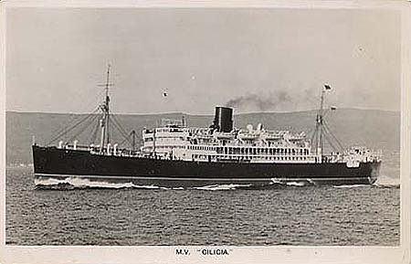 El Cilicia como buque civil de pasaje