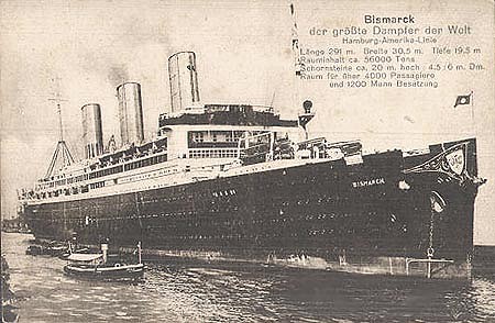 El HMS Caledonia cuando era el SS Bismarck, el trasatlántico mas grande mundo, era mas grande que el futuro acorazado DKM Bismarck